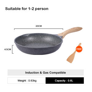 JEETEE Granite Non Stick Frying Pan with Lid Induction Cooking Pan NO PFOA/PTAS/PTFE 20/24/28CM