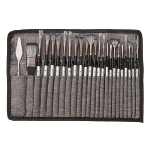 FC24pcs Multifunction Nylon Hair Wooden Handle Watercolor Paint Brush set Scrubbing Scraper Acrylic oil Painting Brushes Art Supplies