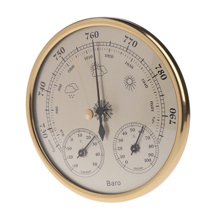 WMGoods Wall Mounted Barometer Thermometer Hygrometer - 12.6 Inch 3-in-1 Weather Station For Indoor/Outdoor