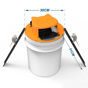 Rat Trap Bucket Slide Bucket Lid Mouse Trap Mice Mouse Traps Rat Trap Useful double labber Indoor and outdoor Kitchen