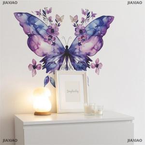 [COD] JIAXIAO Purple Butterfly Flower Wall Sticker Refrigerator Sticker On Door Closet Bedroom Home Beautification Decal Decoration