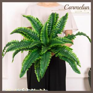 [Carmelun] Lifelike Artificial Boston Fern Plastic Plants Decorations UV Resistant For Outdoor Home Kitchen Decor Garden Decoration Artificial Plants