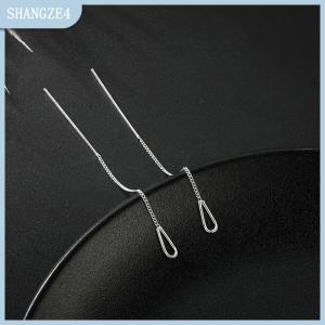 【SHANGZE4】 Phong Cách Đơn Giản Hộp Chuỗi Tua Thả Bông Tai Cho Phụ Nữ Dài Dangle Bông Tai Xỏ Dòng Phụ Kiện Mỏng Mini Hợp Thời Trang Tai Đồ Trang Sức