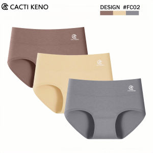 Cacti Keno 3/6Pcs Women High Waist Seamless Cotton Underpants Pure Color Soft Comfort Ladies Brief Panties M-XL
