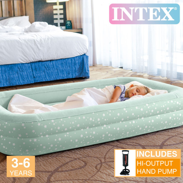 INTEX Inflatable Toddler and Kids Travel Bed Best for Staycations 66810 Comes with a handheld pump and carry bag Lazada Singapore