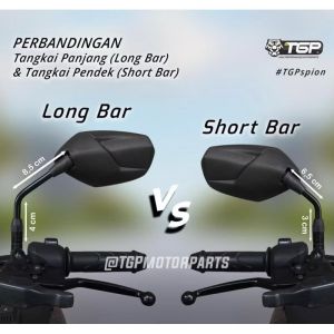 Spion TGP DELTA CARBON Tangkai Pendek Honda Yamaha Cermin Cembung Original