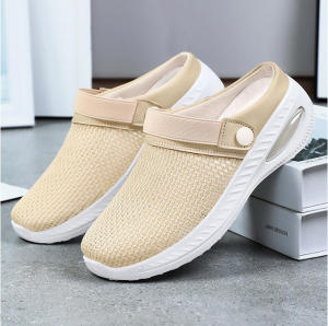 Fashion half shoes for women mules shoes slip on shoes for women breathable walking shoes rubber shoes casual flat shoes