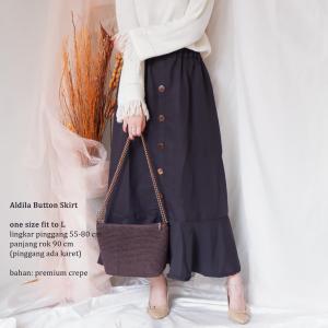 RAMADHAN EDITION: Aldila Button Skirt - Rok Panjang Kancing Terbaru