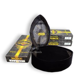 Peci Hitam Wadimor Ukuran Anak Dan Dewasa Tinggi 7 8 9 10 Cm  Bludru Halus Super Premium Bahan Lembut Motif Ac