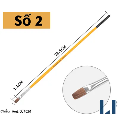Cọ vẽ đầu oval lông sói thân gỗ cọ filbert chuyên dụng cho màu nước acrylic sơn dầu goauche..