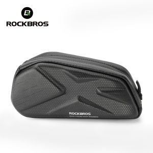 ROCKBROS Bicycle Front Frame Bag 1.4L Capacity Hard Shell Cycling Top Tube Bag Adjustable Quick Release MTB Road Bike Frame Bag