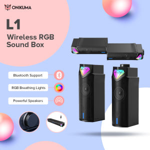 Onikuma L1 RGB Computer Speaker Portable Sound Box with 2-in-1 Portable Bluetooth Speaker With RGB Light