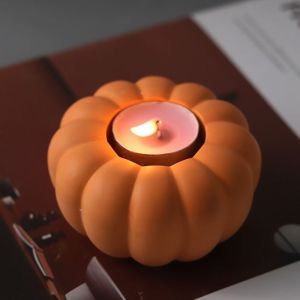 FDGFGG Silicone Pumpkin Candlestick Mold Candle Holder Smooth Pumpkin Candlestick Mould Aromatherapy Candles White Pumpkin Shaped Mold Halloween