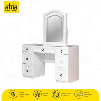 Meja Rias Meja Makeup Atria Seiya Dengan Lampu LED 1215 AT-DS07 White 02