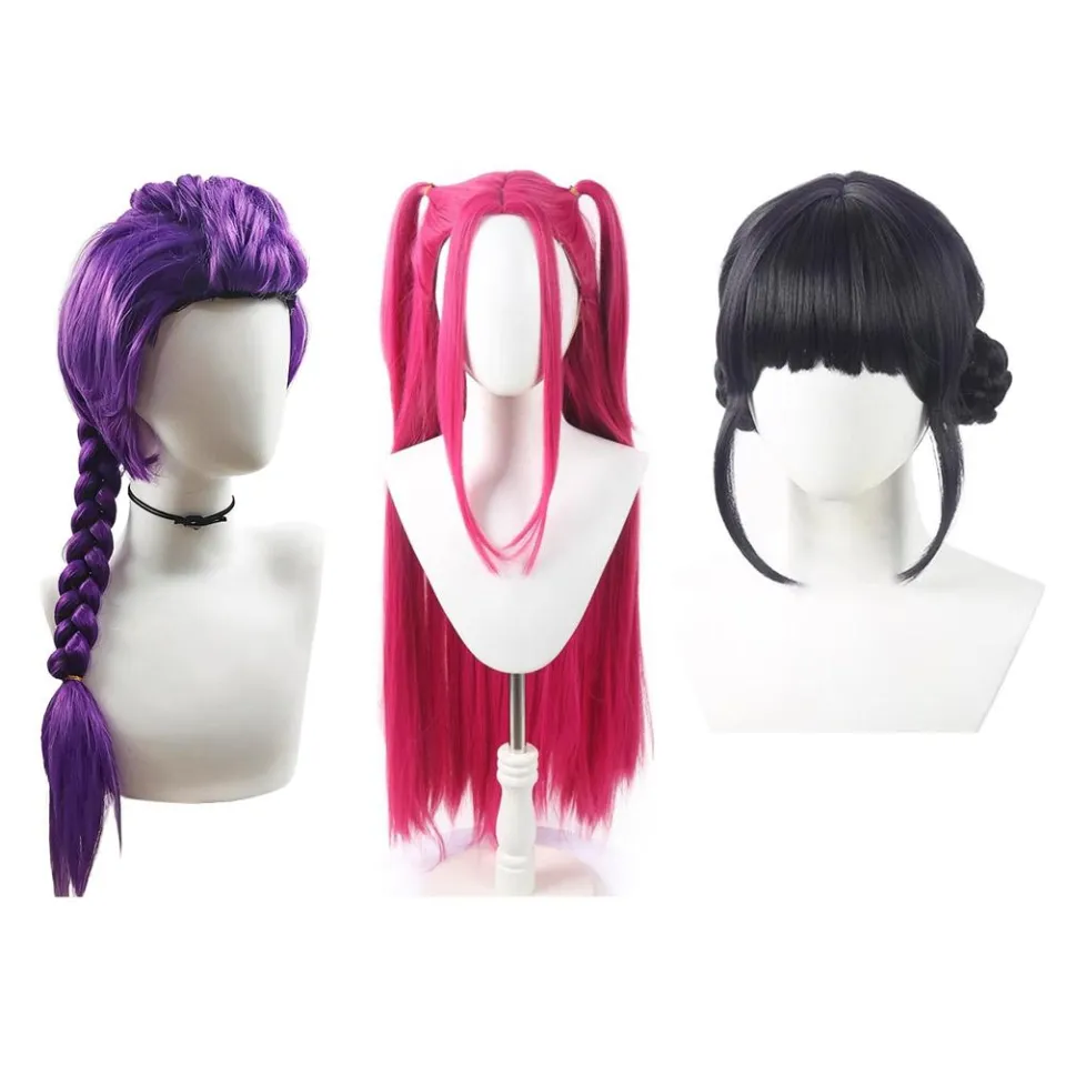 Peluca De Cosplay Anime Morada Con Trenzas – Estilo Cazador Para Niños Y Adultos – Halloween Y Carnaval