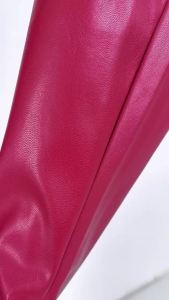 LATEX LONG GLOVES Faux Patent Leather PU 60cm Shine Red Silver Zipper Tassel Women Leather Gloves