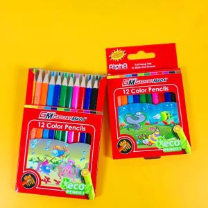 Harga Grosir (1packs/12pcs ) Pensil Warna / Color Pencil Pendek 12 Warna GM-1235
