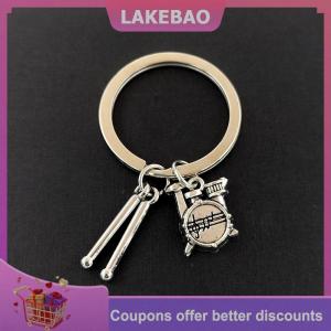 【LAKEBAO】 Trống pop âm nhạc những người yêu thích Rock Ba lô Mặt dây chuyền ban nhạc Kit trống Keychain Ba lô Keychain