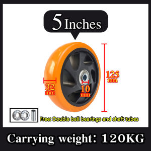 OKDA Heavy handle wheel 3/4/5 inch PU material single wheel