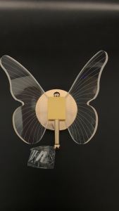 Tricolor Led Wall Lamp Wall Mounted Butterfly Gold Sconces Decorative Lights Fancy For Living Room For Bedroom Elegant Metal Interior Home Modern Living Room Bedside Sconce Acrylic