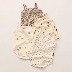 Happy Baby 5piece Girls Newborn Sleeveless Onesie Romper Bodysuits Jumpsuits Kids Girl Clothes