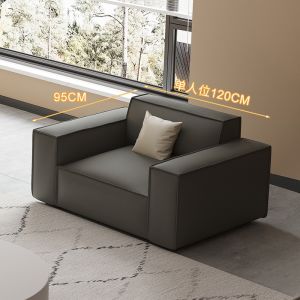 Leather Sofa Small Apartment Living Room Nordic Modern Minimalist Faux Leather Tofu Block Straight Row Sofa Tofu Sofa Fabric Tech Leather Sofas Sofa Set 123 Seater