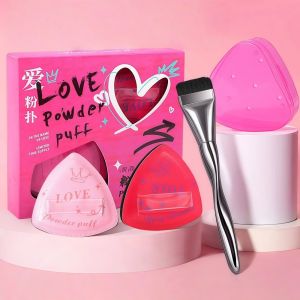 NOER with Makeup Brush Makeup Sponge Set Quick Blending with Storage Box Cushion Powder Puff Set Flawless Reusable Makeup Cushion Puff For Sensitive Skin