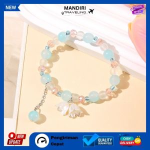 MT - GELANG KRISTAL MANIK - MANIK FASHION WANITA BUNGA LONCENG PERHIASAN WANITA ASTER KECIL
