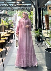 Zahira1808 Harika 4 Bahan Ceruty Baby Doll Dengan Pasmina Model Segi Empat Gamis Murah Trendi Baju Syari Muslim Wanita Ibu Terlaris Baju Pesta Adem Nyaman Di Pakai Real pict