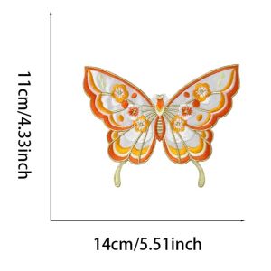 GUQIANFANG86 Fabric Embroidery Butterfly Patch Decoration Appliques DIY Dress Coats Shoes Iron On Patches Sewing Accessories DIY Bag Butterfly Fabric Applique Clothing
