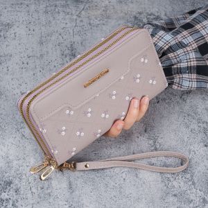 2026 Long Wallet for Women New Korean Style Simple Patchwork Clutch wallet Womens Coin Purse Card Holder