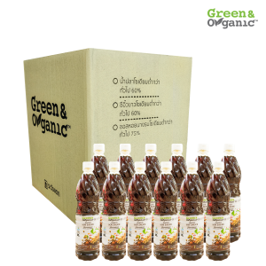 Green&Organic ยกลัง 12 ขวด ซีอิ๊วขาว ลดโซเดียมลง 60% ขวดใหญ่ 800 ml ไม่เติมน้ำตาล ไม่เติมผงชูรส คีโต คลีน โรคไต ทานได้