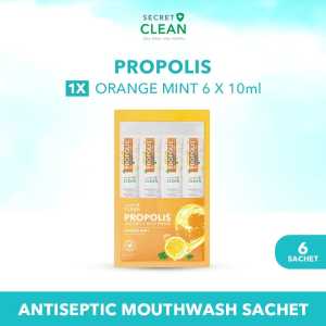 Secret Clean Propolis Mouthwash Sachet Series 10ml x 6sachet | Pappermint | Orange Mint