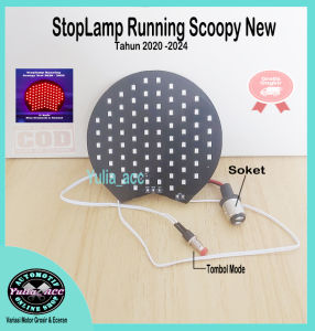 Lampu Stop Rem LED Running Scoopy New 2020 - 2023 11 Mode Otomatis dan Manual
