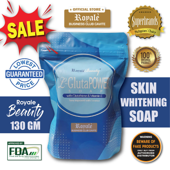 Premium L-GlutaPower Whitening Beauty Soap with Glutathione, Vitamin E &  Vitamin B3 (130g)