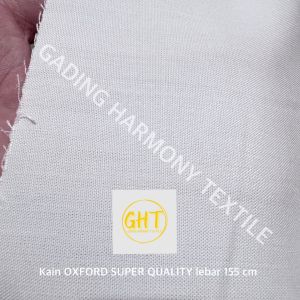 ( per setengah meter ) kain OXFORD SUPER QUALITY lebar 155 cm putih lembut katun polyester bahan baju kemeja hem atasan seragam sekolah perawat suster koko gamis celana rok kerudung jilbab hijab print printing sublim sublime dekorasi dekor background
