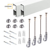 Picture Hanging Systems wall solutions hanging wall gallery wall-mounted rail picture frames frames picture wall for artwork cable picture hanging (2 Rails 4 Hooks and 4 CablesWhite)