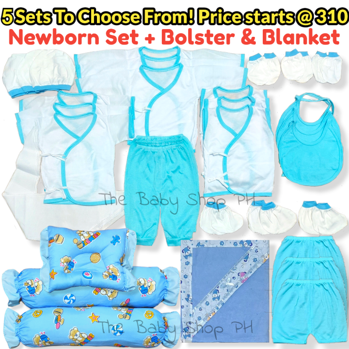 47pcs 40pcs 37pcs 33pcs 12pcs BLUE SULIT Newborn Baby Clothes Set with  Blanket and Pillows AFFORDABLE Infants Wear New Born Package
