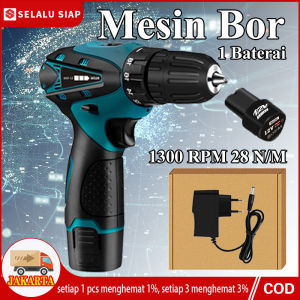 Mesin Bor Listrik Stok Jakarta: 12V Cordless Drill Set & Obeng Elektrik Dua Kecepatan