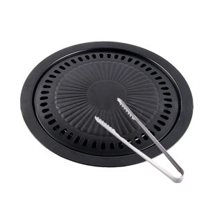 Lahome Round Grill Pan untuk Korean BBQ & Penjepit