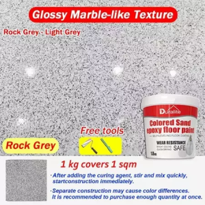 🔥1800G With Tools🔥Epoxy Colored Sand Floor Paint self leveling floor cement Imitation Marble High Gloss Wear-Resistant Rough Cement Floor Tiles Concrete for Household Waterproofing and Anti Slip Epoxy Sand Paint For Flooring Colored Cement