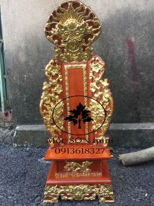 Bài vị thờ rát vàng gỗ gõBài vị thờ mặt phù rát vàngđồ thờ cúng gỗ gõ cao 61cm