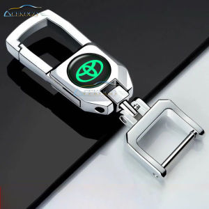 ACEKOGO Luminous Car Key Holder Car Keychain Anti-lost Alloy Keyring for Toyota Wigo Vios Yaris Corolla Cross Camry Raize Rush Hilux Hiace Innova Fortuner RAV4 Avanza