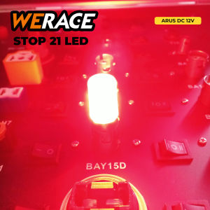 WERACE Lampu Belakang Stoplamp 21 Mata LED Merah Putih Biru RGB Kedip Flash Running Universal