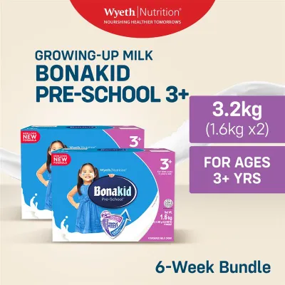 BONAKID PRE-SCHOOL 3+ Growing-Up Milk Powder for Children 3+ Years Old 3.2kg (1.6kg x2)