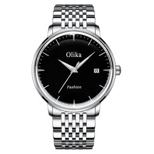 Strong Waterproof Full Automatic Mechanical Watch Fusiness Simple Mens Wrist Watch with Steel and Genuine Leather Belt