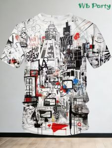 [Local Stock] ZEEMIN Mens T-Shirt Graffiti Fun 3D Printing Hip-Hop Top Summer Art Street Original Style Casual Fashion Short Sleeved Funny T-Shirt