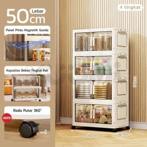 [ NEW ] Alby Mart Lemari Susun Plastik Transparan Lemari Pakaian Anak Wardrobe Stripe Doors