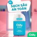 Dung dịch vệ sinh phụ nữ CHILLY PROTECT Xanh Dương/ chai 200ML Made in Italy - làm sạch , dưỡng ẩm ngăn mùi hiệu quả SHC. 