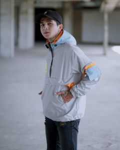 Jaket Cagoule Pria Hoodie Parasut black pocket doraemon anti air BGSR